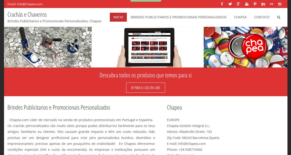 Crachas e chaveiros Chapea